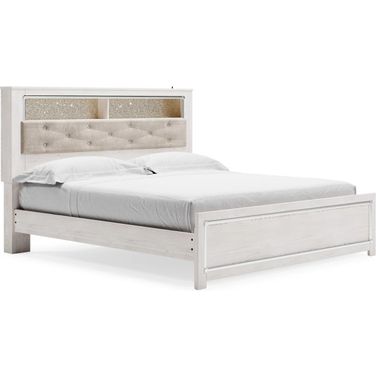 Altyra King Panel Bookcase Bed In White