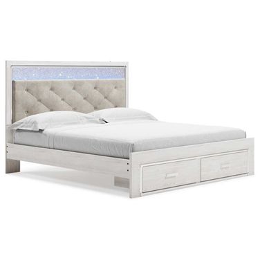 Altyra King Upholstered Storage Bed In White