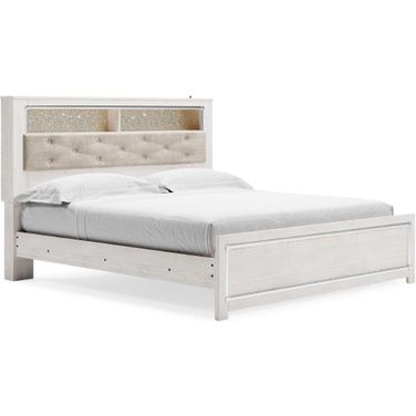 Altyra White King Panel Bookcase Bed