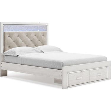 Altyra White Queen Storage Panel Bed