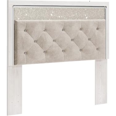 Altyra White Queen Upholstered Panel Headboard Only