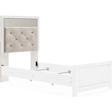Altyra White Twin Upholstered Panel Headboard Only