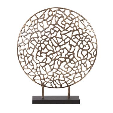 Aluminum Branch Disk Sculpture In Bronze