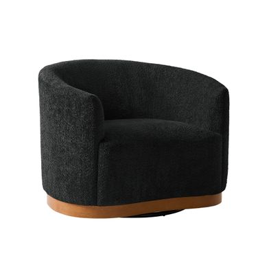 Alva Swivel Armchair In Black