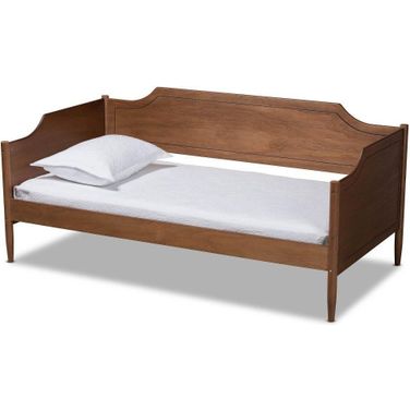 Alya Classic Traditional Farmhouse Walnut Brown Finished Wood Twin Size Daybed