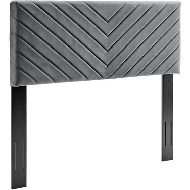 Alyson Charcoal Angular Channel Tufted Performance Velvet King / California King Headboard