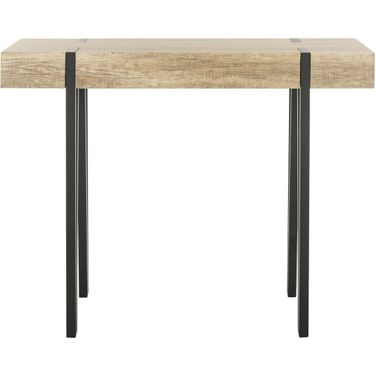 Alyssa Canyon Grey and Black Rectangular Rustic Midcentury Wood Console Table