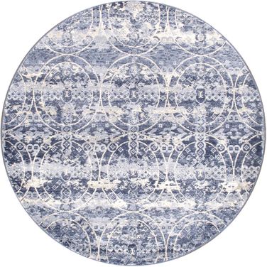Amadeus Design Power Loom Area Rug- 6' x 6' In Blue