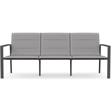 Amalfi 3 Seat Sofa In Light Gray and Matte Charcoal