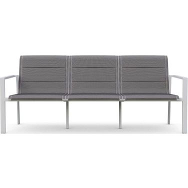 Amalfi 3 Seat Sofa In Light Gray and Matte White