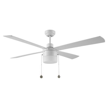 Amalfi 52 Inch 4-Blade No Light Ceiling Fan with Pull Chain In White