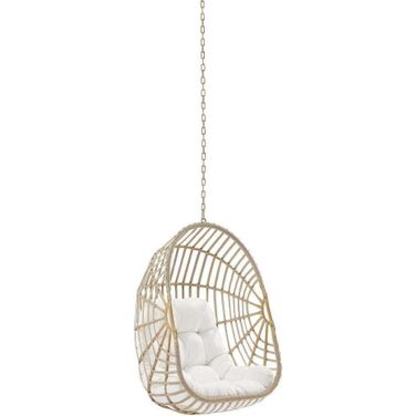 Amalie Wicker Rattan Outdoor Patio Swing Chair Without Stand In Natural White