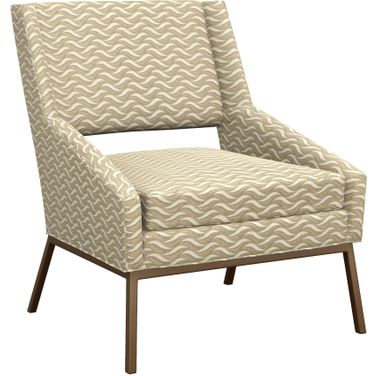 Featured Upholstery Amani Chair With Bright Brass In Beige