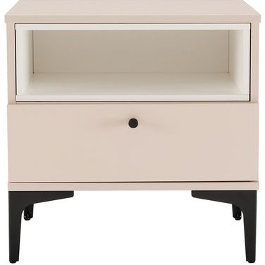 Amara Nightstand In Pale Rose and White
