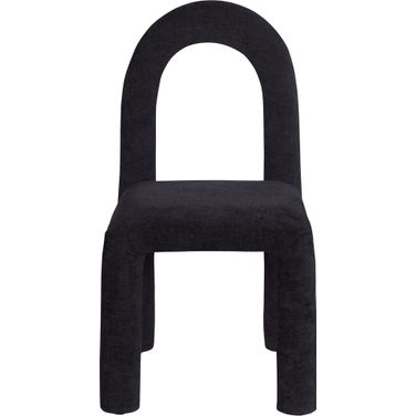 Amari Chenille Fabric Dining Chair Set of 2 In Black