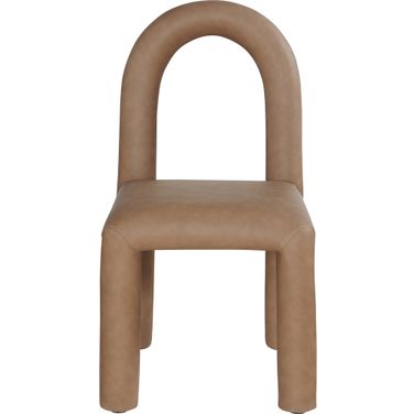 Amari Vegan Leather Dining Chair Set of 2 In Brown
