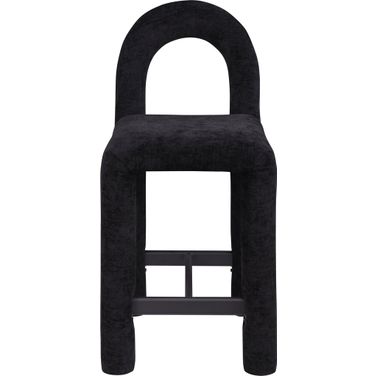 Amari Chenille Fabric Stool In Black