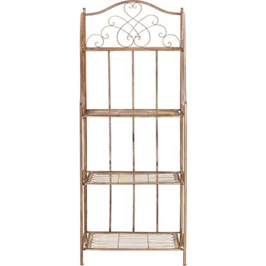 Amaris Rusty Orange Wrought Iron 4-Tier Outdoor Bakers Rack