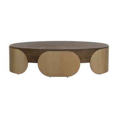 Amarula Coffee Table In Dark Brown and Antique Brass