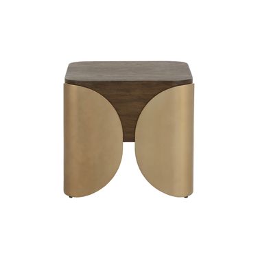 Amarula Side Table In Dark Brown and Antique Brass