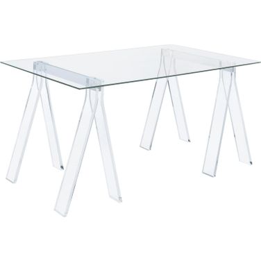 Amaturo Writing Desk with Glass Top Clear