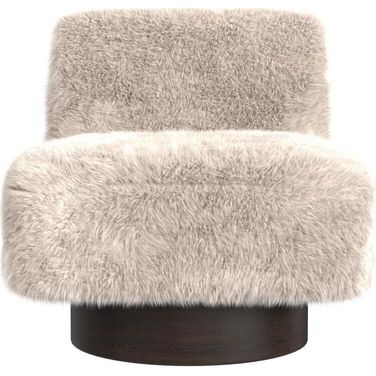 Amaya Swivel Accent Chair In Beige