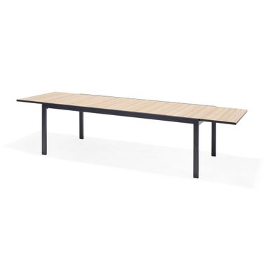 Amazonia Ibiza Rectangular Extebdable Patio Dining Table In Black