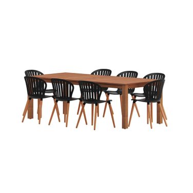 Amazonia SunsetVista 9-Piece Rectangular Patio Dining Set In Black