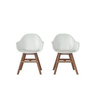 Amazonia Targaryen 2-Piece Arm Chairs Set In White