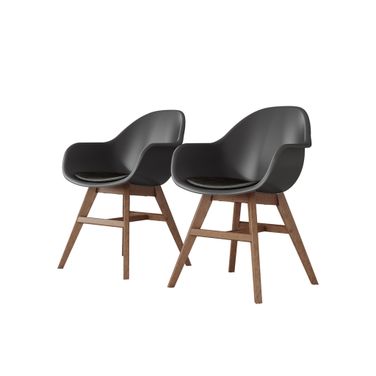 Amazonia Targaryen 2-Piece Chairs Set In Black