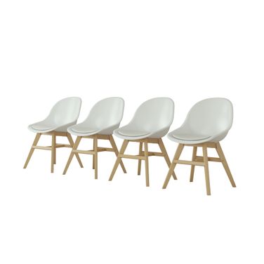 Amazonia Targaryen the Wall 4-Piece Chairs Set In White