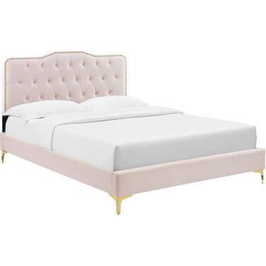 Amber Full Platform Bed In Pink MOD-6781-PNK