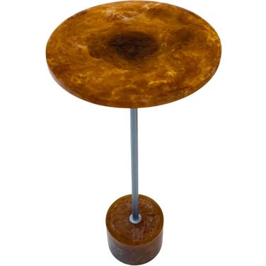 Amber Glow Accent Table In Nickel