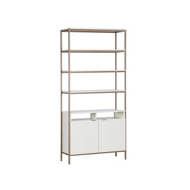 Ambrose Large Modular Bookcase In Champagne Gold and Cream