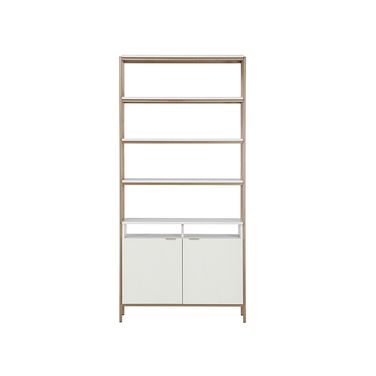 Ambrose Large Modular Bookcase In Champagne Gold and Cream