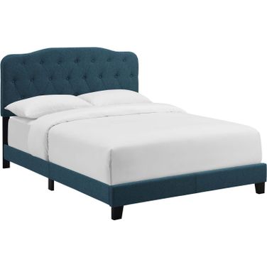 Amelia Azure Queen Upholstered Fabric Bed