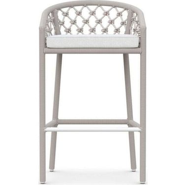 Amelia Barstool with Cushion In Polar and Matte White