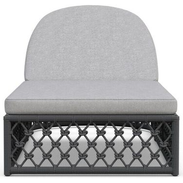 Amelia Chaise Lounge with Cushion In Moon and Matte Charcoal