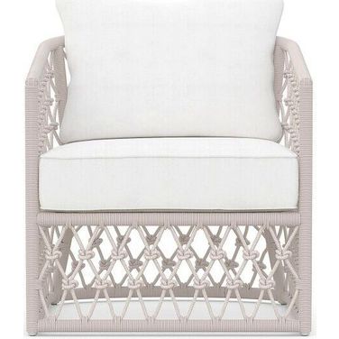 Amelia Club Chair with Cushion In Polar and Matte White