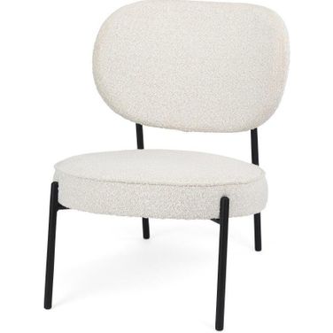 Amelia Cream Boucle With Black Metal Upholstered Accent Chair