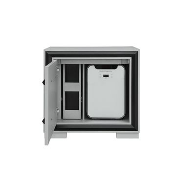 Amelia Nightstand with Cooler and Speaker In Black and Grey
