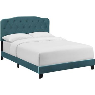 Amelia Sea Blue Full Performance Velvet Bed