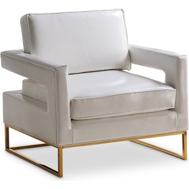 Amelia Vegan Leather Accent Chair In White