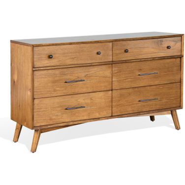 American Modern 6 Drawer Dresser In Cinnamon