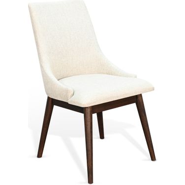 American Modern Upholstered Cushion Seat Dining Chair Set of 2 In Walnut
