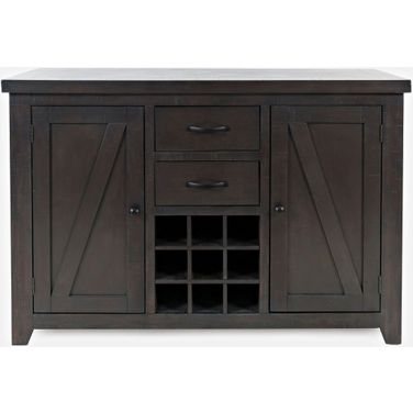 American Sideboard Buffet with Wine Rack In Rustic Brown