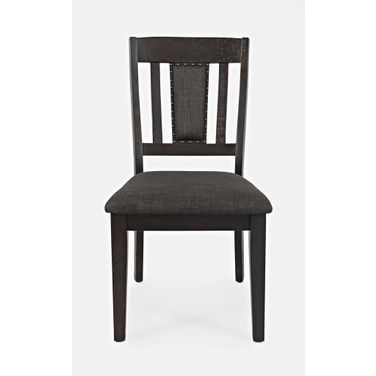 American Upholstered Slatback Dining Chair with Nailhead Trim Set of 2 In Rustic Brown