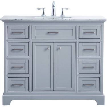 Americana 42 Inch Single Bathroom Vanity Set In Light Grey
