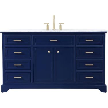 Americana 60 Inch Single Bathroom Vanity In Blue
