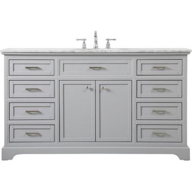 Americana 60 Inch Single Bathroom Vanity In Grey